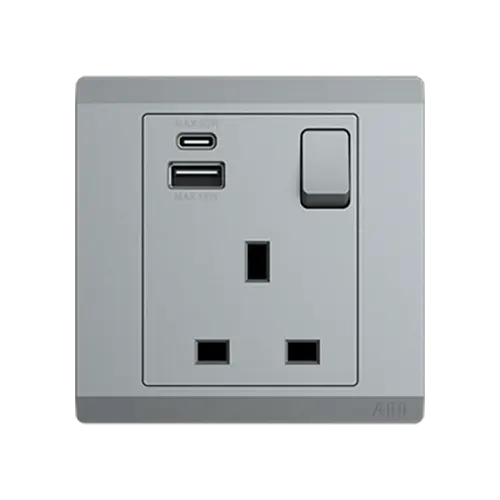 ABB Inora 1 Gang 13A Switched Socket DP with USB, Type A+C