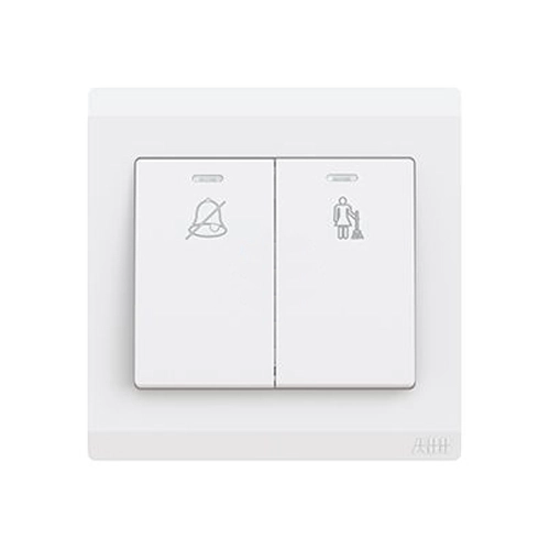 ABB Inora 2 Gang Switch DND/MUR with Neon 10A