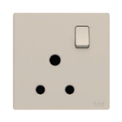 ABB Framia BC209-CH 1 Gang Round Pin Switched Socket Outlet, 15A (Champagne Gold)