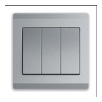 ABB Inora BL103-G 3 Gang 1 Way Switch, 10A (Classic Grey)