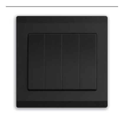 ABB Inora BL104-885 4 Gang 1 Way Switch, 10A (Starry Black)
