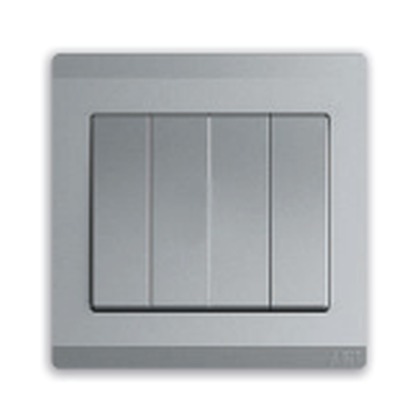ABB Inora BL104-G 4 Gang 1 Way Switch, 10A (Classic Grey)