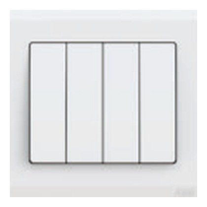 ABB Inora BL104 4 Gang 1 Way Switch, 10A (White)