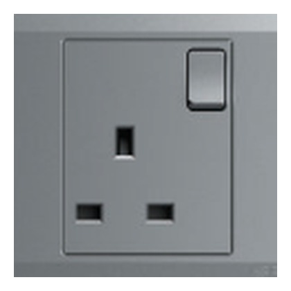 ABB Inora BL224-G 1 Gang 13A Switched Socket SP (Classic Grey)