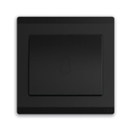 ABB Inora BL429-885 1 Gang 1 Way 10A Push Switch Marked Bell (Starry Black)