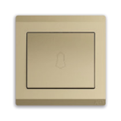 ABB Inora BL429-PG 1 Gang 1 Way 10A Push Switch Marked Bell (Royal Gold)