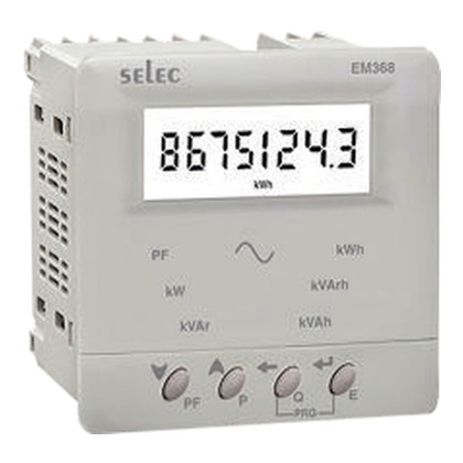 Selec MA2301 3-Phase True-RMS Backlit LCD Digital Panel Ammeter (72x72 mm)