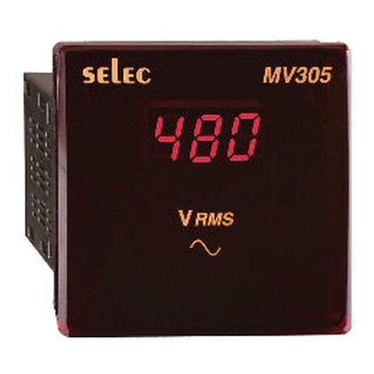 Selec MV205 Single-Phase Digital LED Panel Voltmeter (72x72 mm)